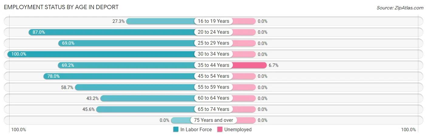 Employment Status by Age in Deport