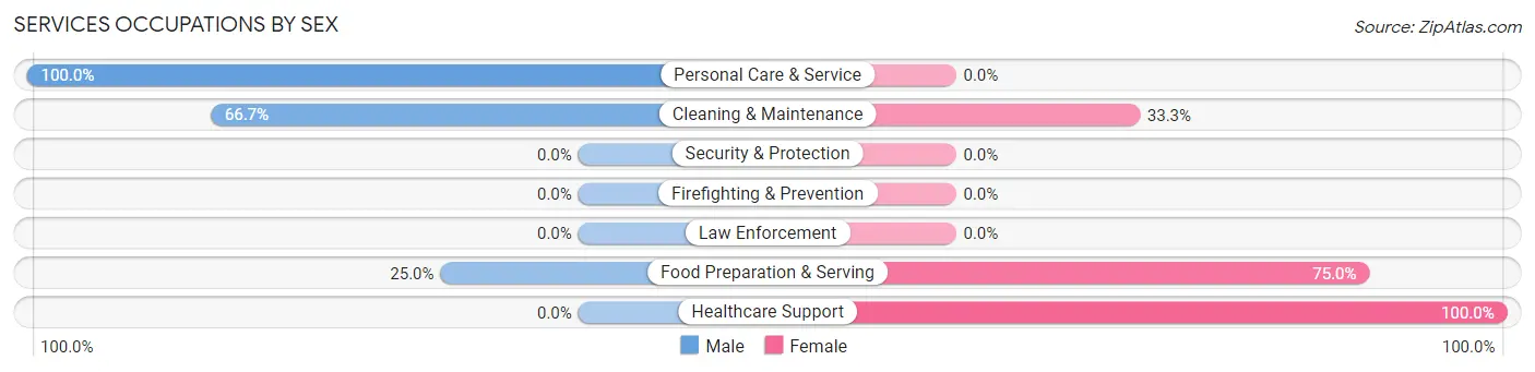 Services Occupations by Sex in Deport