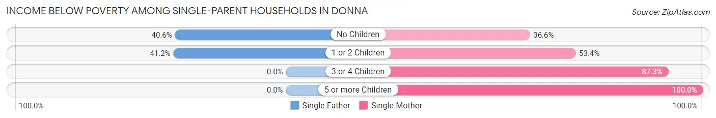 Income Below Poverty Among Single-Parent Households in Donna