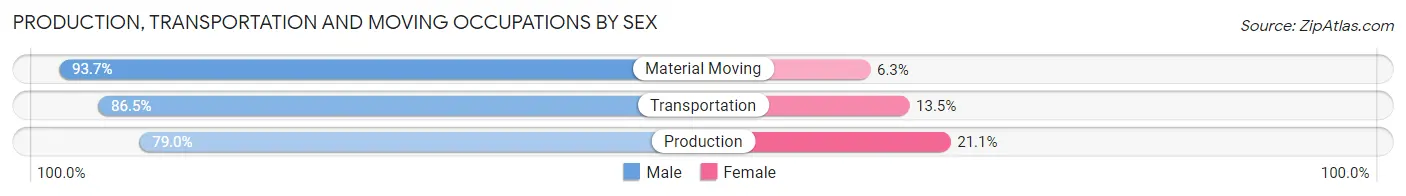 Production, Transportation and Moving Occupations by Sex in Eagle Pass