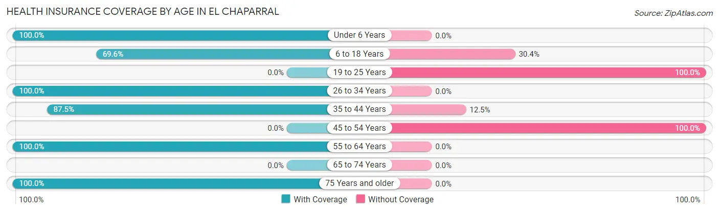 Health Insurance Coverage by Age in El Chaparral