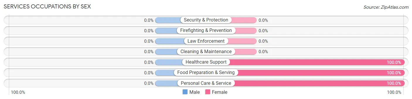 Services Occupations by Sex in El Quiote