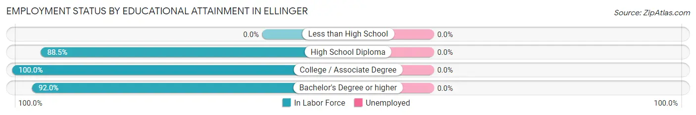Employment Status by Educational Attainment in Ellinger