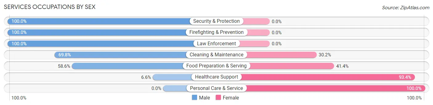 Services Occupations by Sex in Escobares