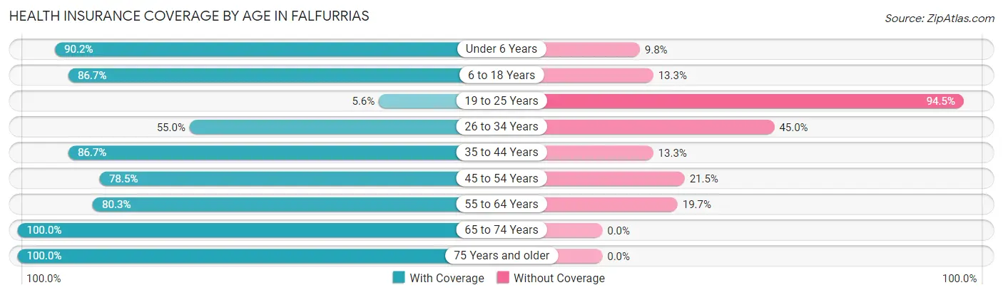 Health Insurance Coverage by Age in Falfurrias