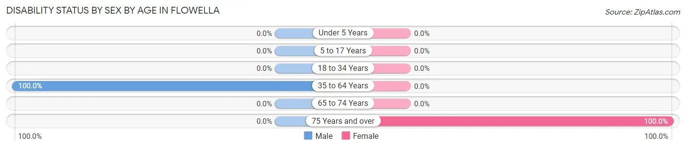 Disability Status by Sex by Age in Flowella