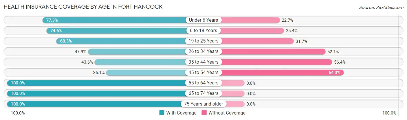 Health Insurance Coverage by Age in Fort Hancock