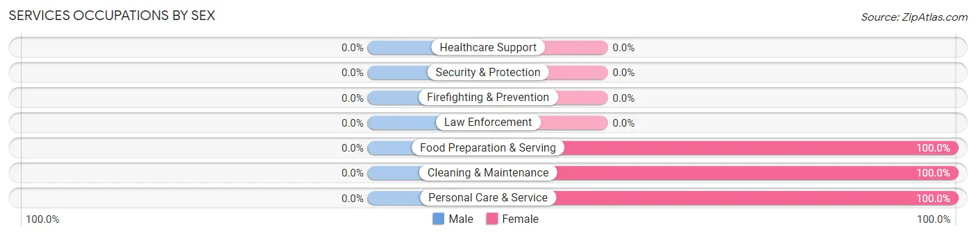 Services Occupations by Sex in Gary City