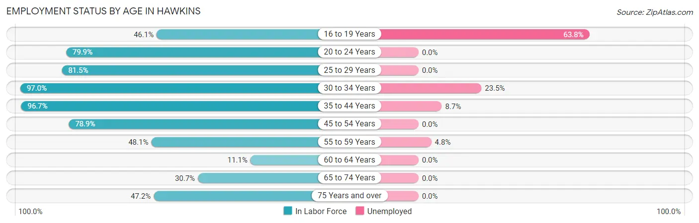 Employment Status by Age in Hawkins