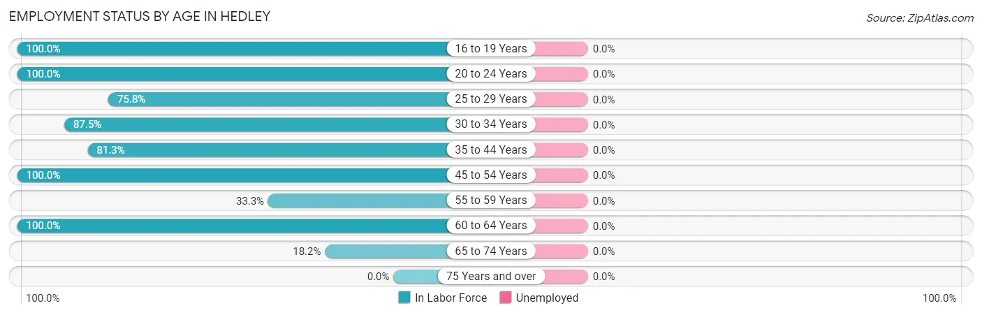 Employment Status by Age in Hedley