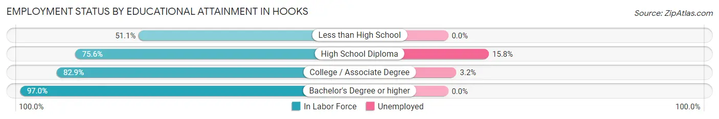 Employment Status by Educational Attainment in Hooks