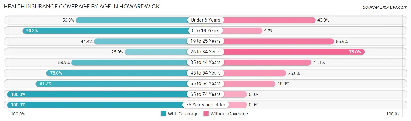 Health Insurance Coverage by Age in Howardwick