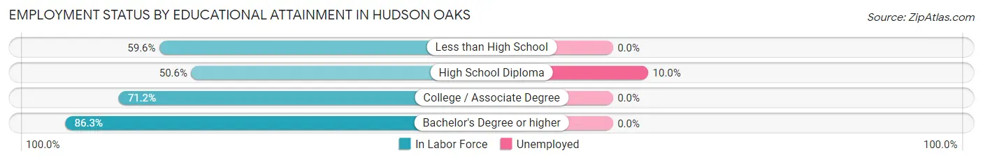Employment Status by Educational Attainment in Hudson Oaks