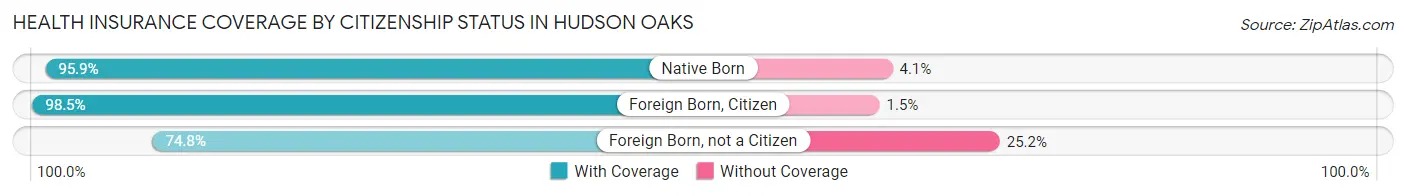 Health Insurance Coverage by Citizenship Status in Hudson Oaks