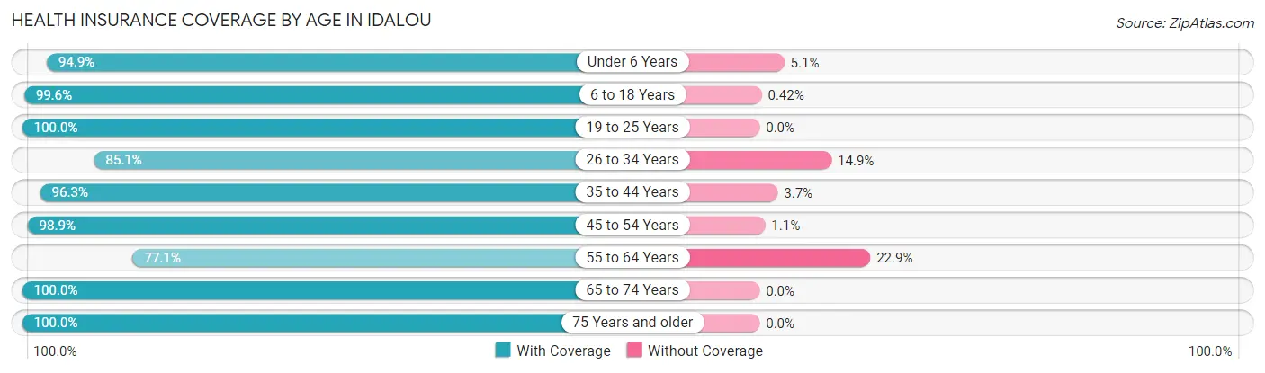 Health Insurance Coverage by Age in Idalou