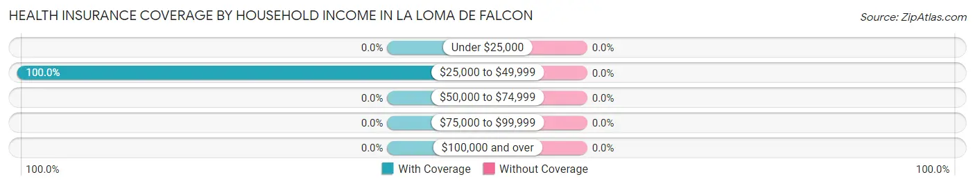 Health Insurance Coverage by Household Income in La Loma de Falcon