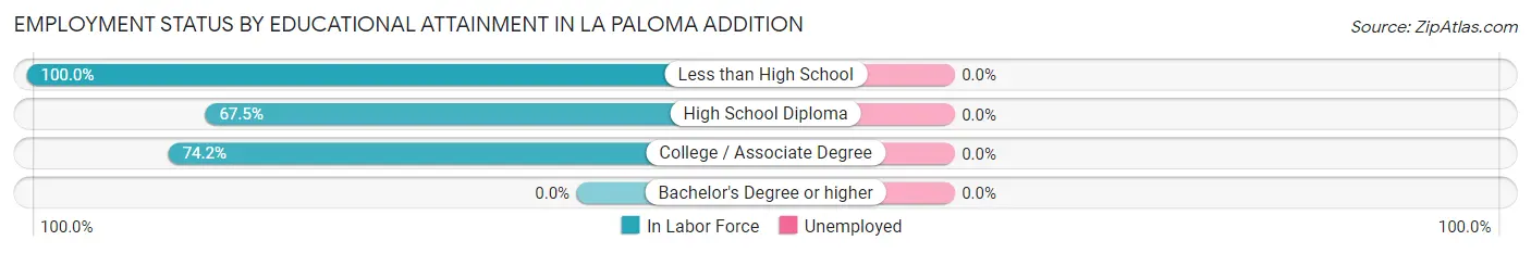Employment Status by Educational Attainment in La Paloma Addition