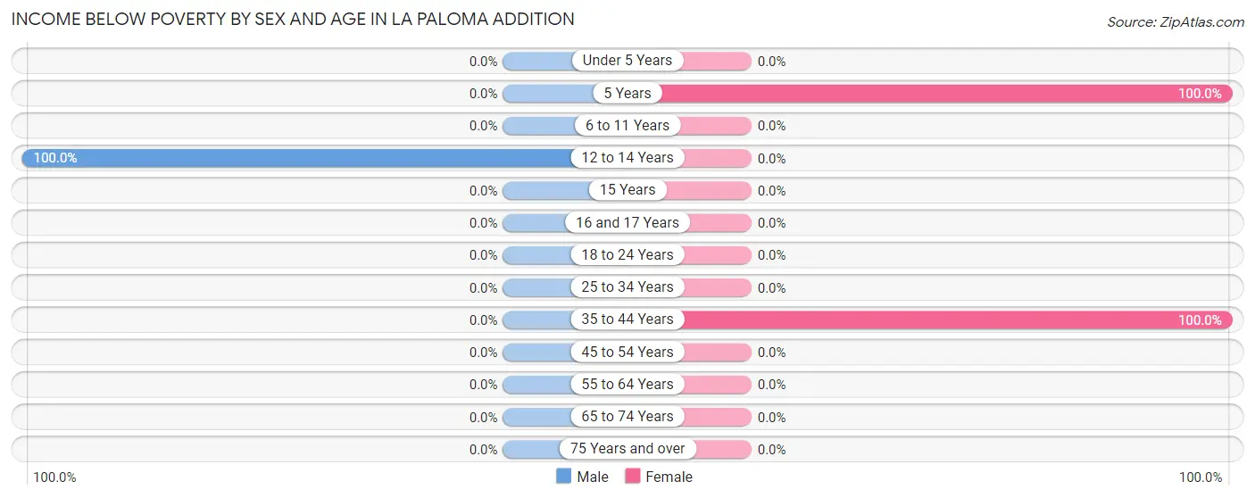 Income Below Poverty by Sex and Age in La Paloma Addition