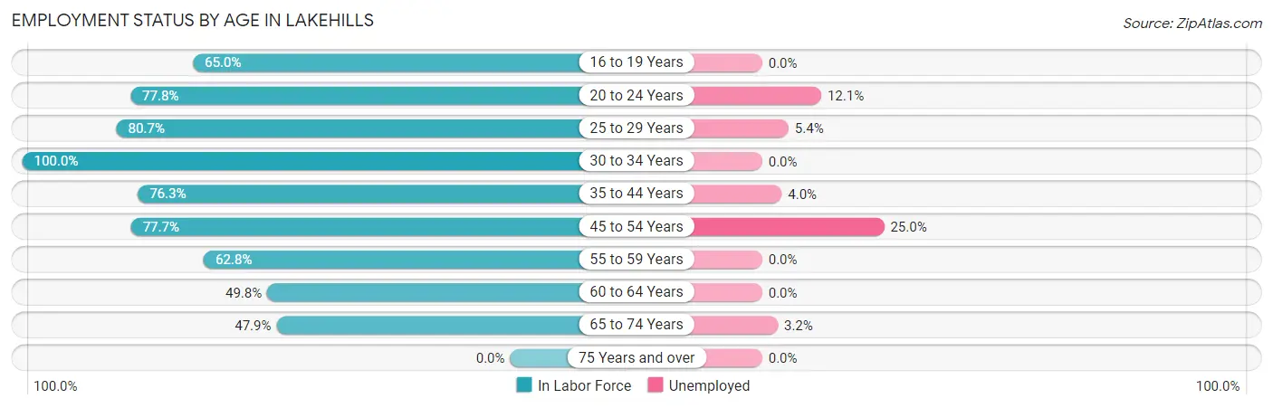 Employment Status by Age in Lakehills