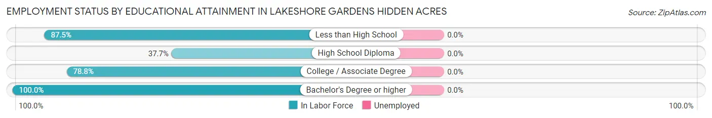 Employment Status by Educational Attainment in Lakeshore Gardens Hidden Acres