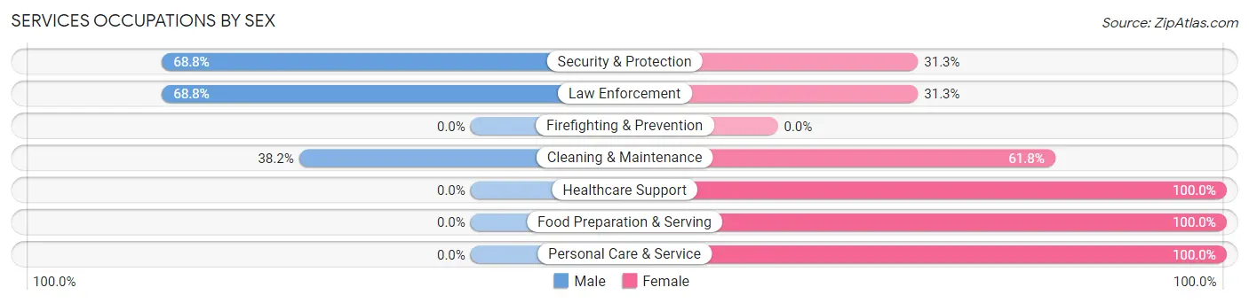 Services Occupations by Sex in Latexo