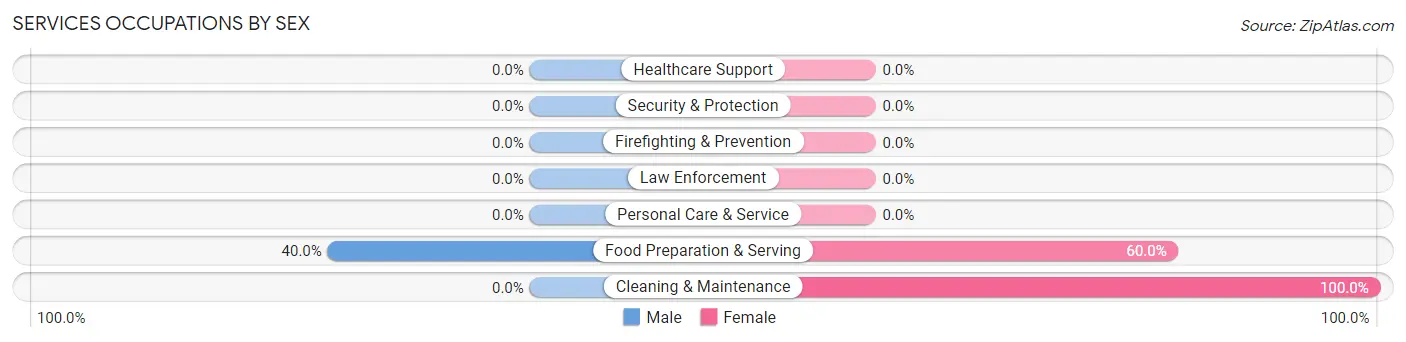 Services Occupations by Sex in Leakey