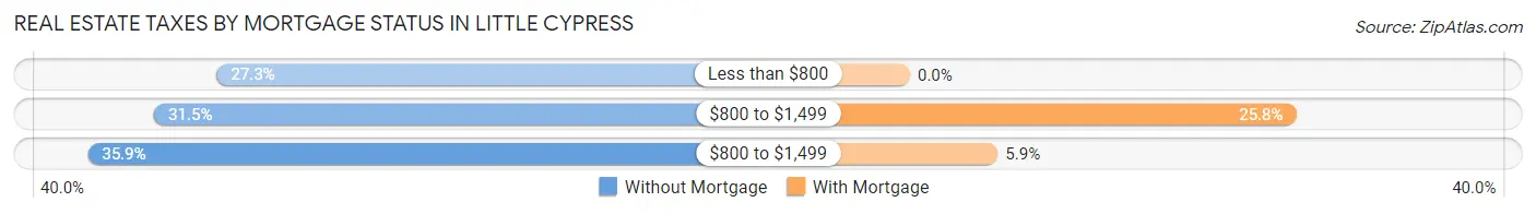Real Estate Taxes by Mortgage Status in Little Cypress