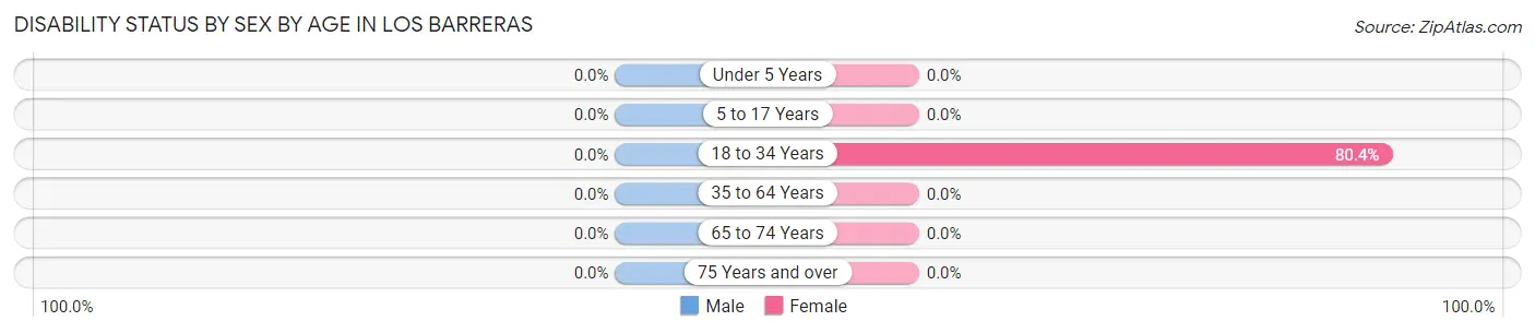 Disability Status by Sex by Age in Los Barreras