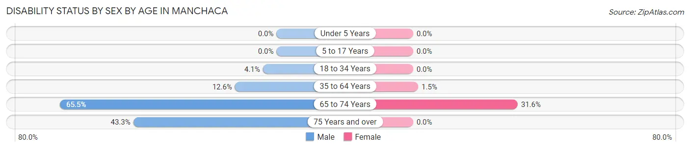 Disability Status by Sex by Age in Manchaca