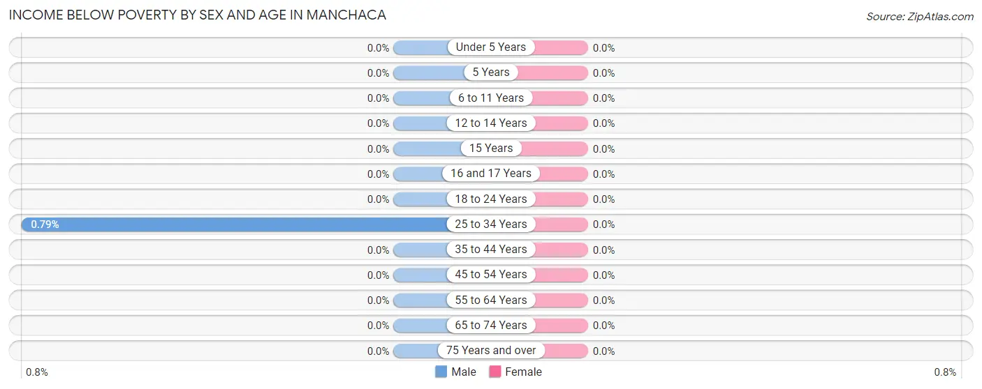 Income Below Poverty by Sex and Age in Manchaca