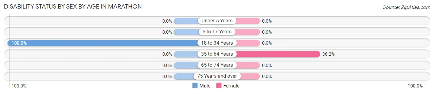 Disability Status by Sex by Age in Marathon
