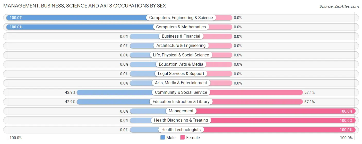 Management, Business, Science and Arts Occupations by Sex in Matador