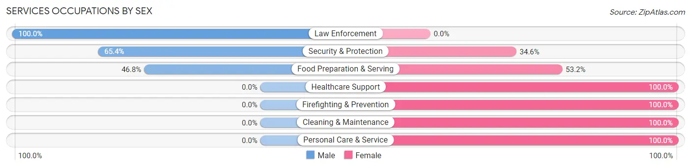 Services Occupations by Sex in Mauriceville