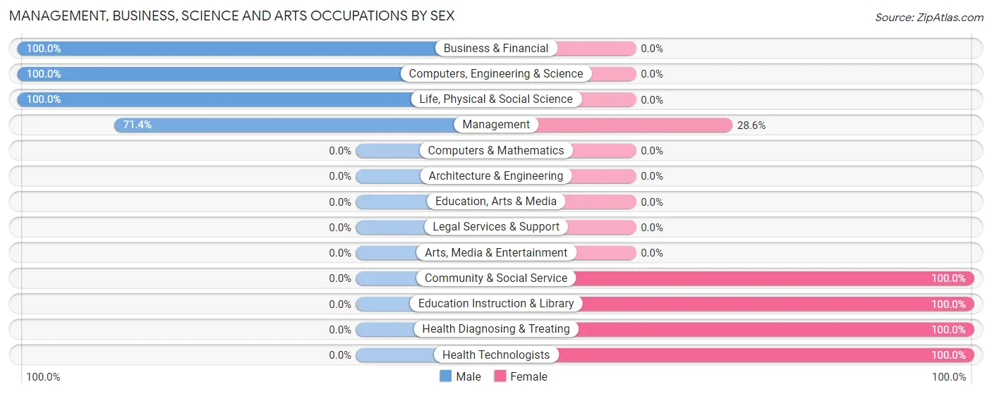 Management, Business, Science and Arts Occupations by Sex in McCamey