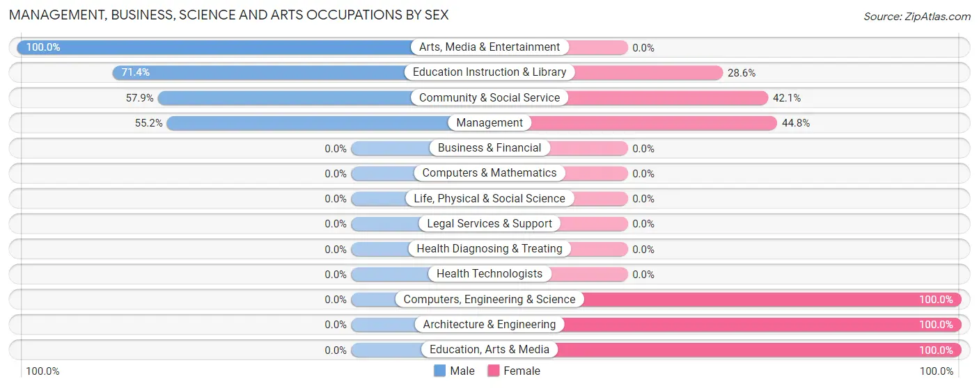 Management, Business, Science and Arts Occupations by Sex in McDade