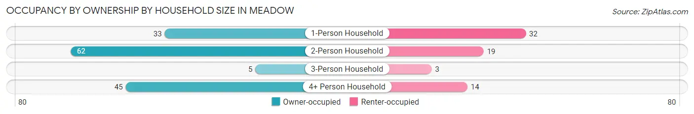 Occupancy by Ownership by Household Size in Meadow