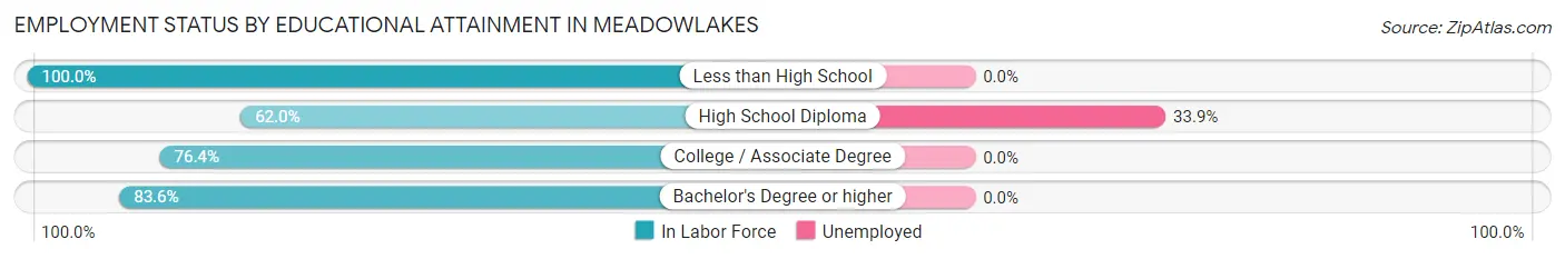 Employment Status by Educational Attainment in Meadowlakes