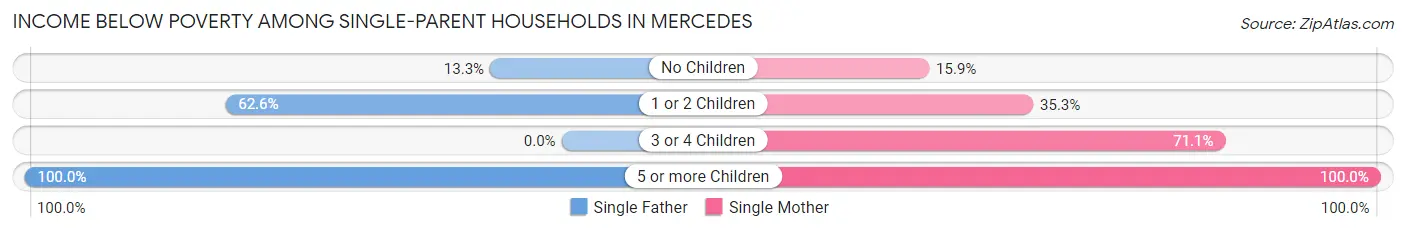 Income Below Poverty Among Single-Parent Households in Mercedes