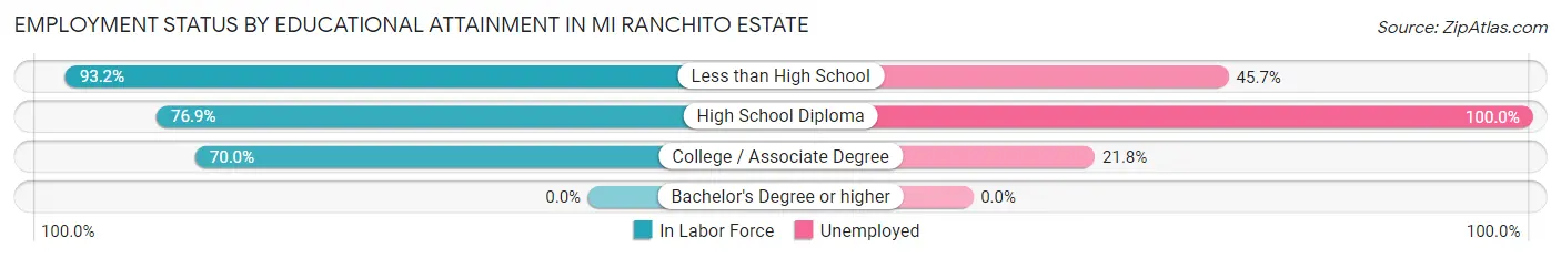Employment Status by Educational Attainment in Mi Ranchito Estate