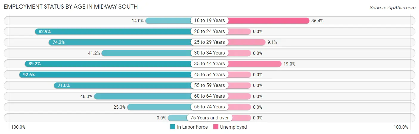 Employment Status by Age in Midway South