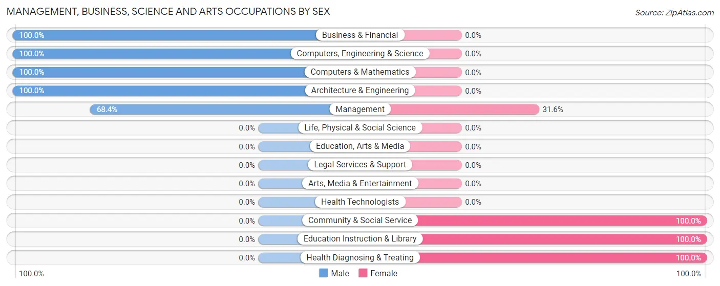 Management, Business, Science and Arts Occupations by Sex in Mingus