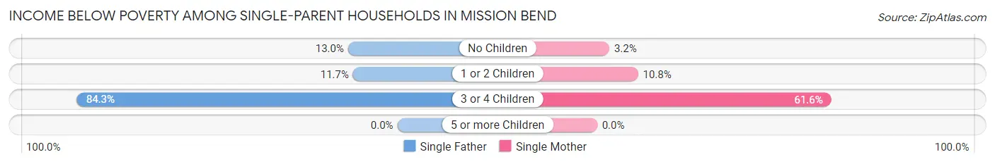 Income Below Poverty Among Single-Parent Households in Mission Bend
