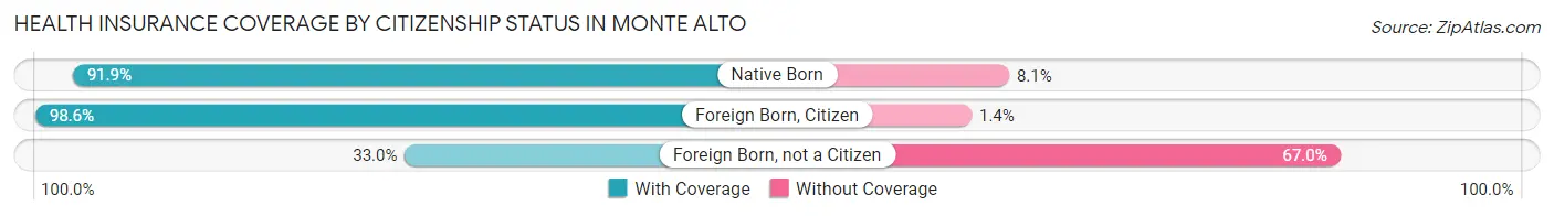Health Insurance Coverage by Citizenship Status in Monte Alto