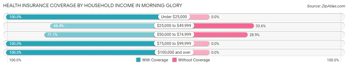 Health Insurance Coverage by Household Income in Morning Glory
