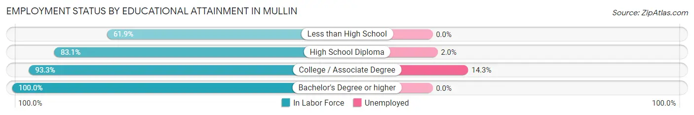 Employment Status by Educational Attainment in Mullin