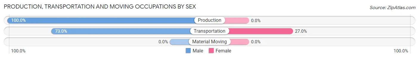 Production, Transportation and Moving Occupations by Sex in Mustang Ridge