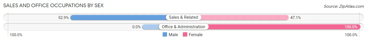 Sales and Office Occupations by Sex in New Home