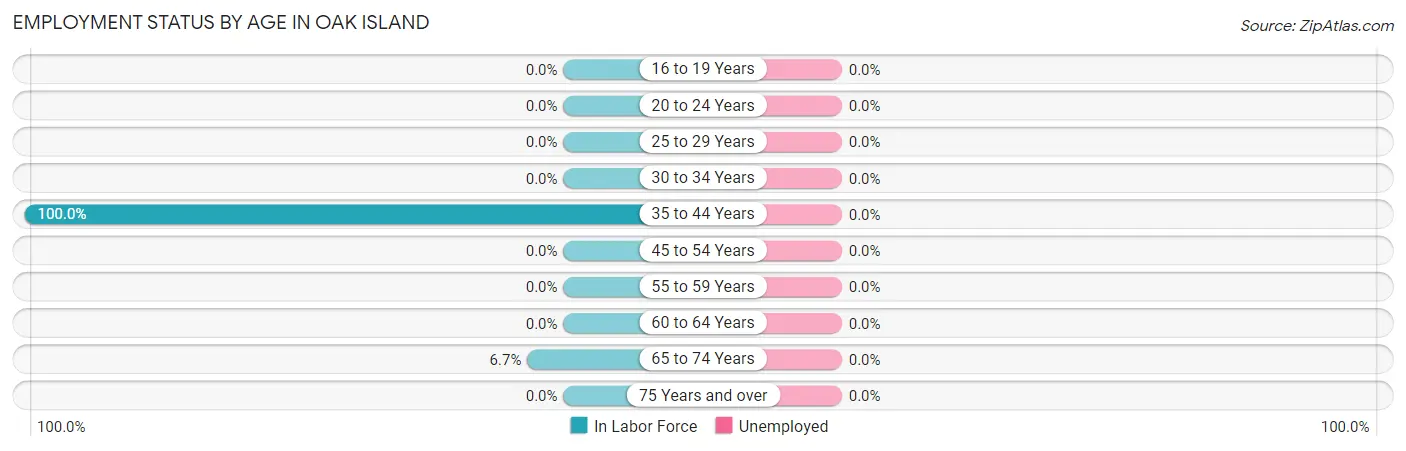 Employment Status by Age in Oak Island
