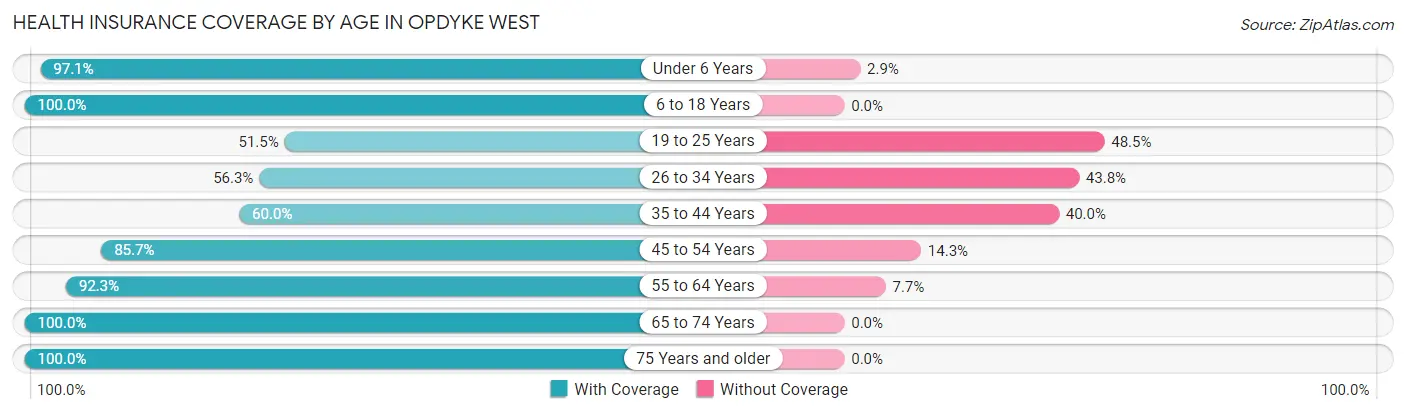 Health Insurance Coverage by Age in Opdyke West
