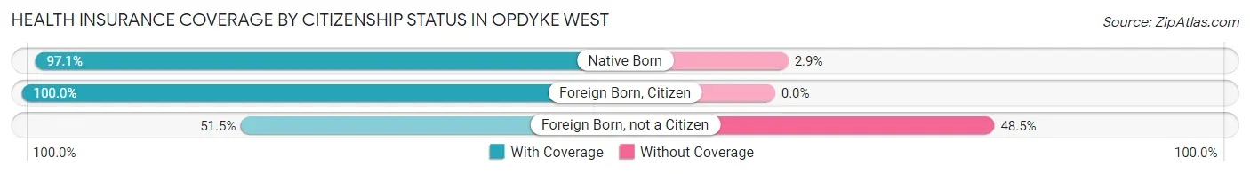 Health Insurance Coverage by Citizenship Status in Opdyke West